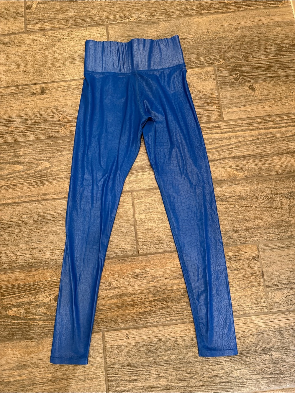 Carbon38 reptile Electric Blue High-Waist Leggings